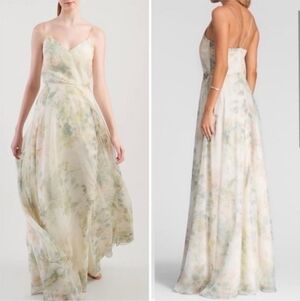 BHLDN Jenny Yoo Size 4  Inesse Neutral Garden Watercolor Floral Wedding Dress